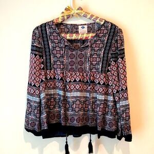 Wild Blue Sadie Robertson Peasant Top